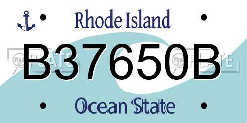 B37650B Rhode Island License Plate