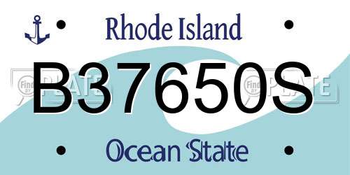B37650S Rhode Island License Plate