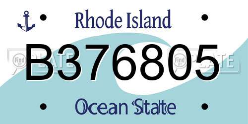 B376805 Rhode Island License Plate