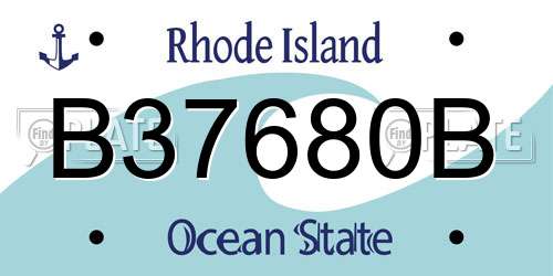 B37680B Rhode Island License Plate