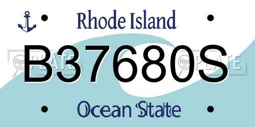 B37680S Rhode Island License Plate