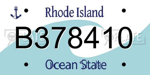 B378410 Rhode Island License Plate