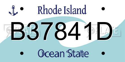 B37841D Rhode Island License Plate