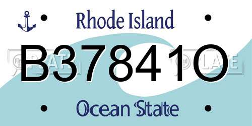 B37841O Rhode Island License Plate