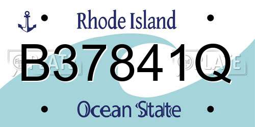 B37841Q Rhode Island License Plate