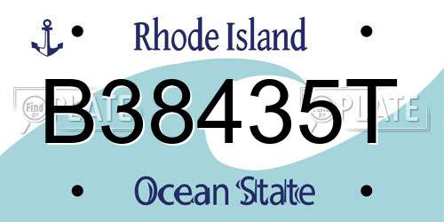 B38435T Rhode Island License Plate