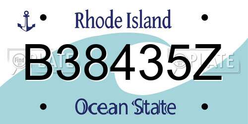 B38435Z Rhode Island License Plate