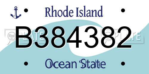 B384382 Rhode Island License Plate