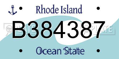 B384387 Rhode Island License Plate