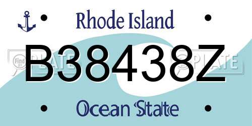 B38438Z Rhode Island License Plate
