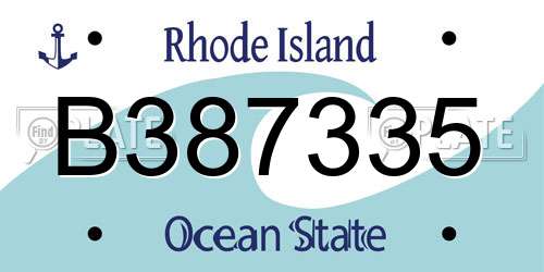 B387335 Rhode Island License Plate