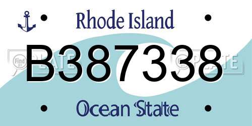 B387338 Rhode Island License Plate