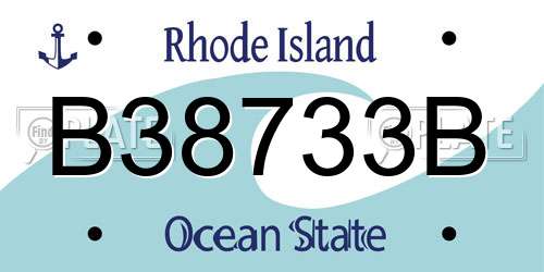 B38733B Rhode Island License Plate