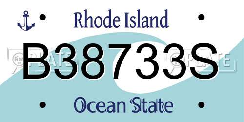 B38733S Rhode Island License Plate