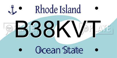 B38KVT Rhode Island License Plate