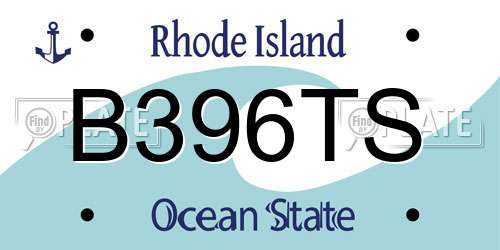 B396TS Rhode Island License Plate