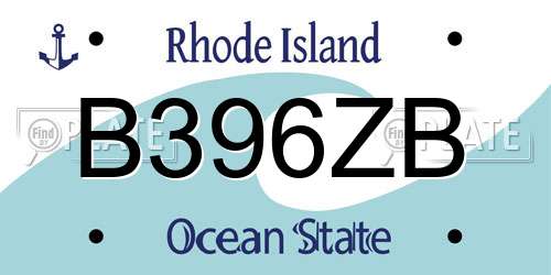 B396ZB Rhode Island License Plate