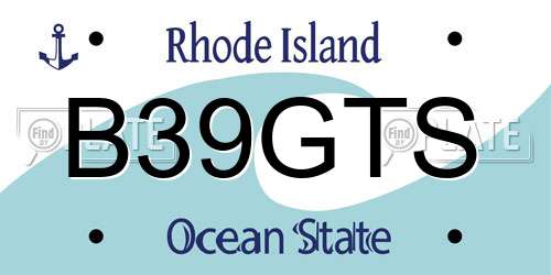B39GTS Rhode Island License Plate