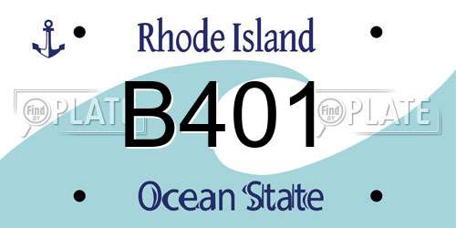 B401 Rhode Island License Plate