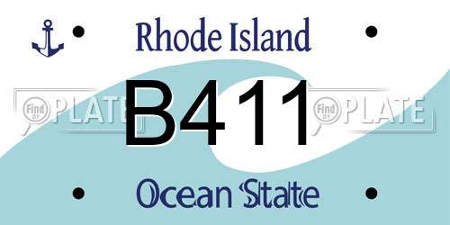 B411 Rhode Island License Plate