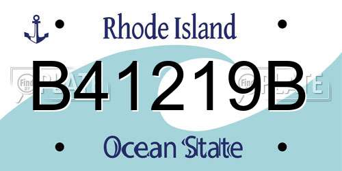 B41219B Rhode Island License Plate