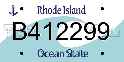 B412299 Rhode Island License Plate