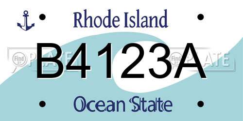 B4123A Rhode Island License Plate