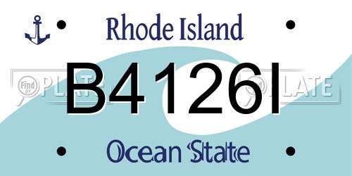 B4126I Rhode Island License Plate