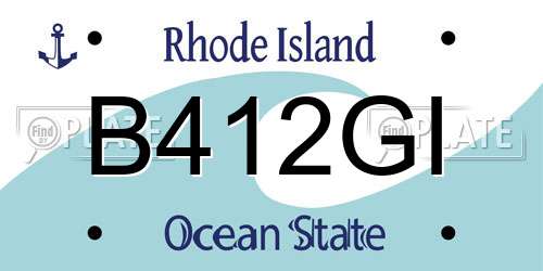 B412GI Rhode Island License Plate