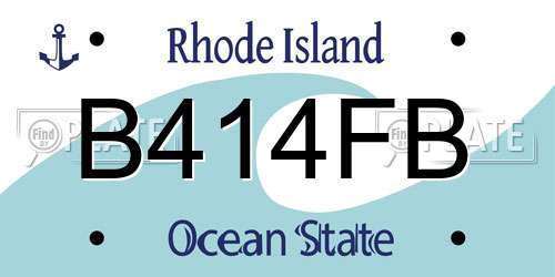 B414FB Rhode Island License Plate