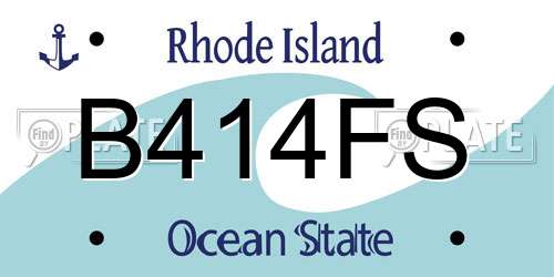 B414FS Rhode Island License Plate