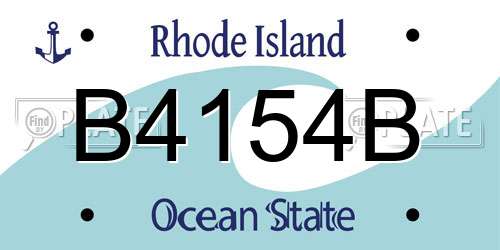 B4154B Rhode Island License Plate