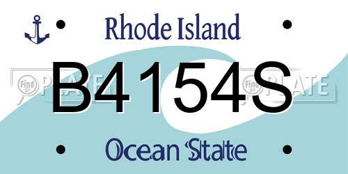 B4154S Rhode Island License Plate