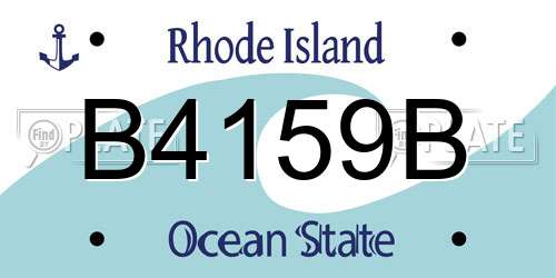 B4159B Rhode Island License Plate