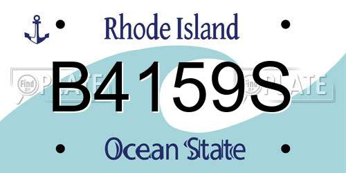 B4159S Rhode Island License Plate