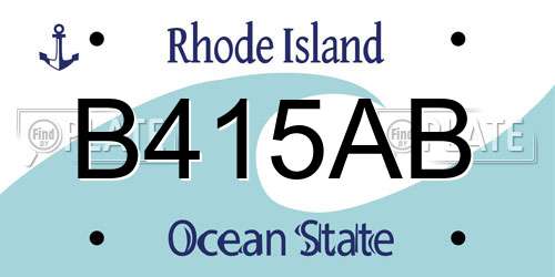 B415AB Rhode Island License Plate