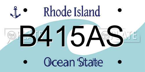 B415AS Rhode Island License Plate