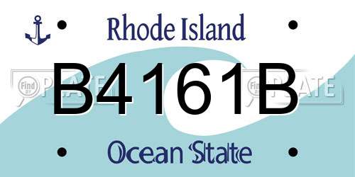 B4161B Rhode Island License Plate