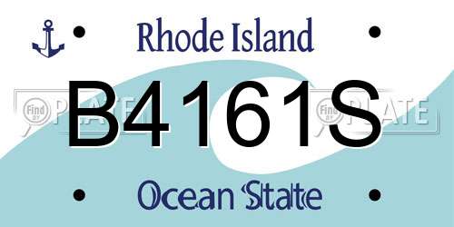 B4161S Rhode Island License Plate