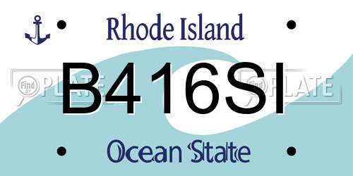 B416SI Rhode Island License Plate