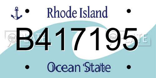 B417195 Rhode Island License Plate