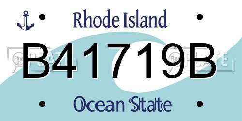 B41719B Rhode Island License Plate