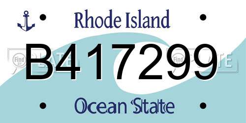 B417299 Rhode Island License Plate