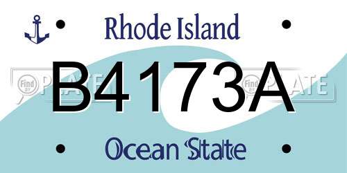 B4173A Rhode Island License Plate
