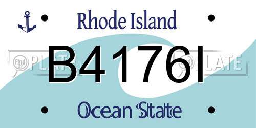 B4176I Rhode Island License Plate