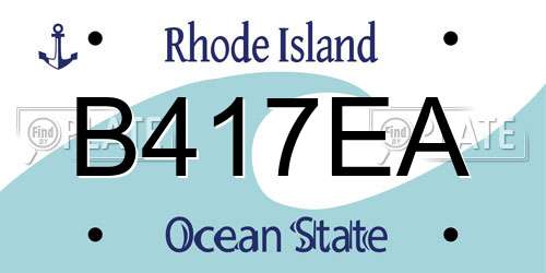 B417EA Rhode Island License Plate