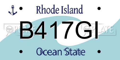 B417GI Rhode Island License Plate