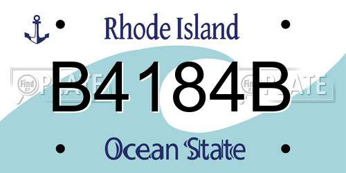 B4184B Rhode Island License Plate