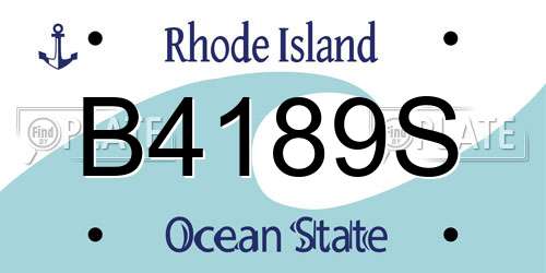 B4189S Rhode Island License Plate