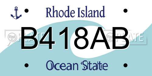 B418AB Rhode Island License Plate